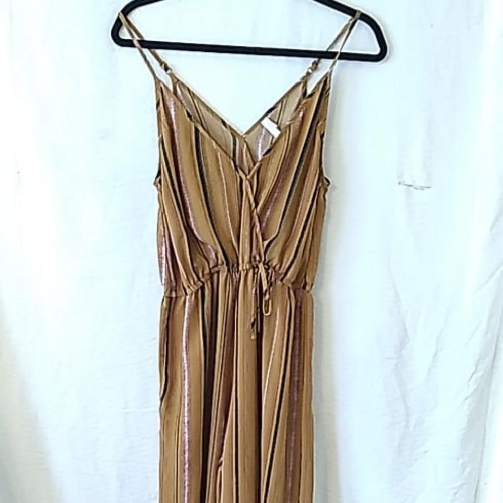 Stripped Women's Spaghetti Strap Jumpsuit with POCKETS